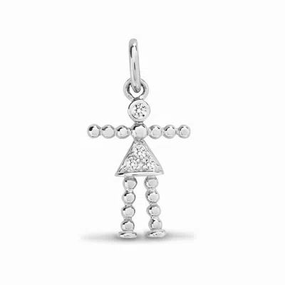Cervin Blanc Women's White Gold Diamond Corn Dolly Girl Pendant Rag Doll