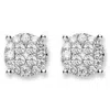Cervin Blanc Women's White Gold Diamond Earrings Round Cluster Studs In White