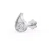 Cervin Blanc Women's White Gold Diamond Nose Pin Solitaire Set Paisley Piercing Flat Back Stud In White