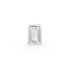 Cervin Blanc Women's White Gold Diamond Nose Stud Baguette Cut Solitaire Nose Pin With Screwback In White