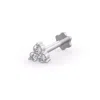 Cervin Blanc Women's White Gold Diamond Nose Stud Trilogy With Screwback In White