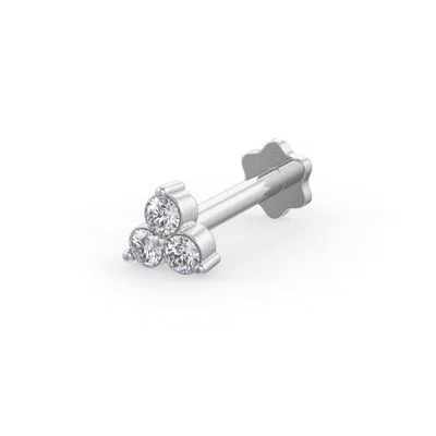 Cervin Blanc Women's White Gold Diamond Nose Stud Trilogy With Screwback