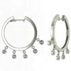 Cervin Blanc Women's White Gold Hoop Dewdrop Diamond Hoops