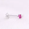 Cervin Blanc Women's White Gold Ruby Nose Pin Screwbacks Natural Gemstones Stud Nostril Piercing In White