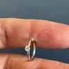 Cervin Blanc Women's White Gold Solitaire Diamond Nose Hoop Ring Nasal Piercing Clicker In White