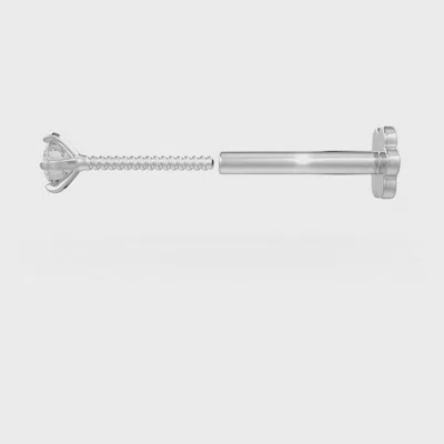 Cervin Blanc Women's White Gold Solitaire Diamond Nose Stud Pin Vs Piercing
