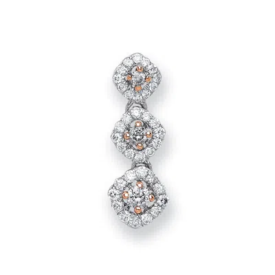 Cervin Blanc Women's White Gold White And Chocolate Diamond  Pendant