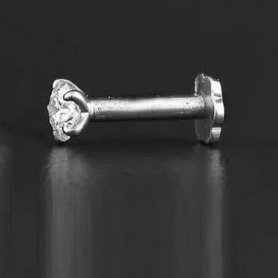 Cervin Blanc Women's White / Gold White Gold Solitaire Diamond Nose Stud Pin Vs Piercing Jo In Multi