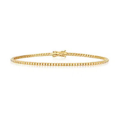 Cervin Blanc Women's White Half Carat Diamond Tennis Bracelet In 18ct Yellow Gold