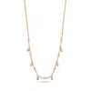Cervin Blanc Women's White / Rose Gold Diamond Necklace Bezel Charm Teardrops In Rose Gold