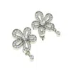 Cervin Blanc Women's White / Silver White Gold & Diamond Plumeria Flower Stud Earrings In Multi