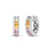 Cervin Blanc Women's White / Silver White Gold Diamond And Multi Coloured Sapphires Earrings In Multi