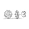 Cervin Blanc Women's White / Silver White Gold Diamond Cluster Stud Earrings Round Forty Points In Multi