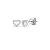 Cervin Blanc Women's White / Silver White Gold Diamond Heart Earrings In Multi