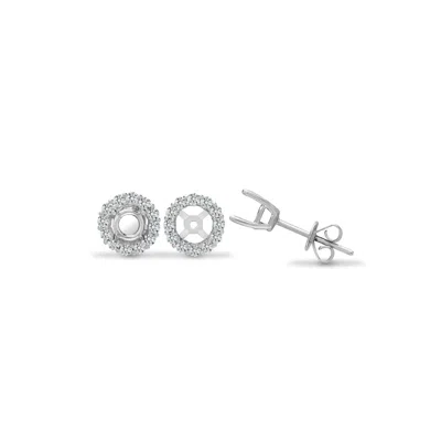 Cervin Blanc Women's White / Silver White Gold Diamond Stud Earrings Cuffs Jackets In Multi
