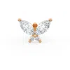 Cervin Blanc Women's Yellow Diamond Cartilage Stud In Rose Gold Marquise Cut Butterfly Screwback Flat Back Pierci In Yellow