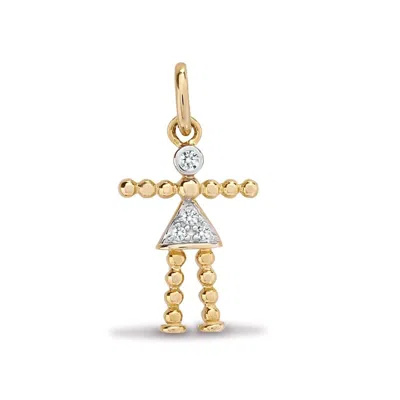 Cervin Blanc Women's Yellow Gold Diamond Corn Dolly Girl Pendant Rag Doll