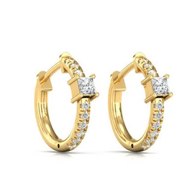 Cervin Blanc Women's Yellow Gold Diamond Hoop Earrings