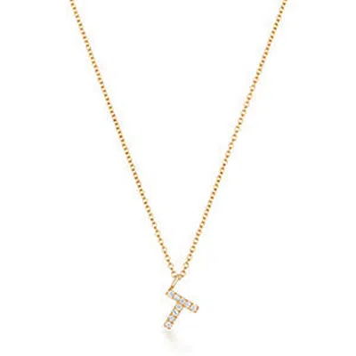 Cervin Blanc Women's Yellow Gold Diamond Initial T Necklace In Gold