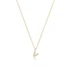 Cervin Blanc Women's Yellow Gold Diamond Initial V Necklace In Gold