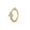 Cervin Blanc Women's Yellow Gold Diamond Nose Hoop Ring Nasal Piercing Clicker Trilogy In Yellow