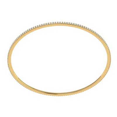 Cervin Blanc Women's Yellow Gold Diamond Slip On Bangle