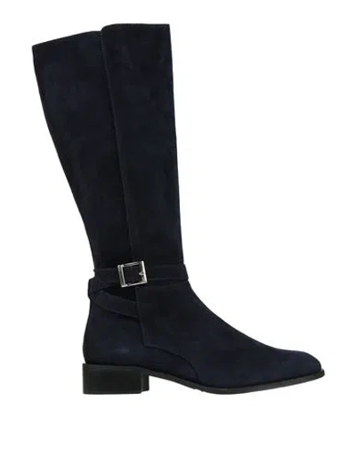 Cervone Woman Boot Navy Size 6 Leather In Blue