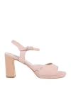 Cervone Woman Sandals Pink Size 9 Leather In Pink