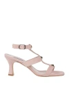 Cervone Woman Sandals Pink Size 8 Leather In Pink