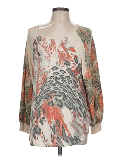 Pre-owned Ces Femme 3/4 Sleeve Blouse In Brown