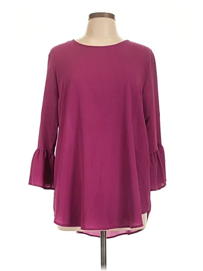 Pre-owned Ces Femme 3/4 Sleeve Blouse In Burgundy