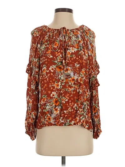 Pre-owned Ces Femme 3/4 Sleeve Blouse In Orange