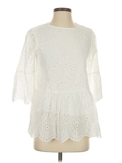Pre-owned Ces Femme 3/4 Sleeve Blouse In White