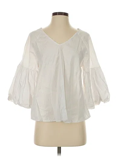 Pre-owned Ces Femme 3/4 Sleeve Blouse In White
