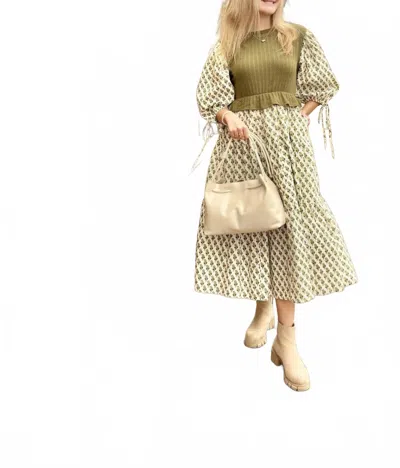 Ces Femme Bailey Midi Dress In Olive In Green