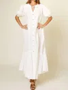 Ces Femme Button Maxi Dress In White In White