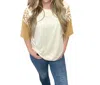 CES FEMME CALLIE TOP IN OATMEAL/TAUPE