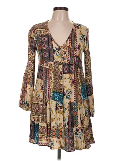 Pre-owned Ces Femme Casual Dress In Brown