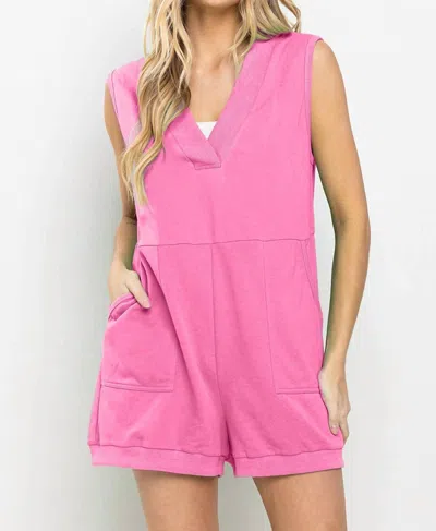 Ces Femme Comfort Zone V-neck Romper In Pink