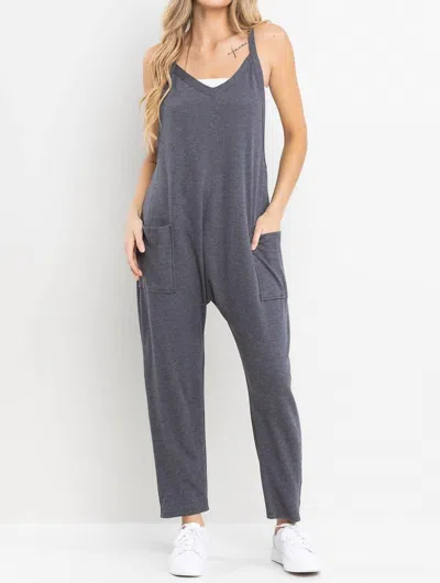 Ces Femme Harem Jumpsuit In Charcoal In Gray