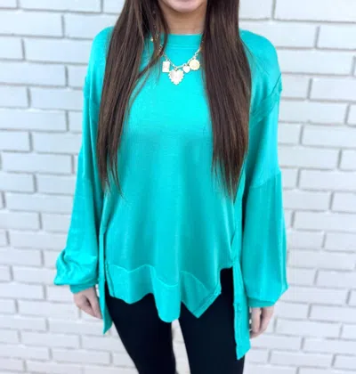 Ces Femme Hi-low Pullover In Mint In Green