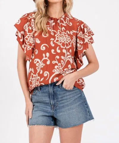 Ces Femme Kamiyah Top In Terracotta In Brown