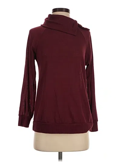 Pre-owned Ces Femme Long Sleeve Top Burgundy Cowl Neck Tops