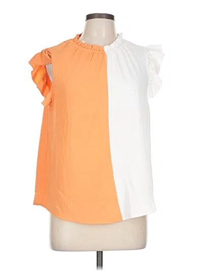 Pre-owned Ces Femme Short Sleeve Blouse In Orange