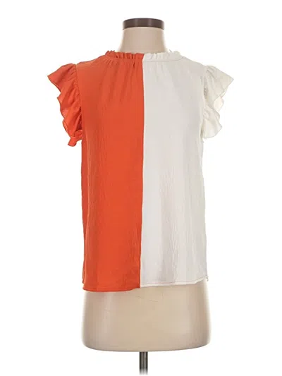 Pre-owned Ces Femme Short Sleeve Blouse In Orange