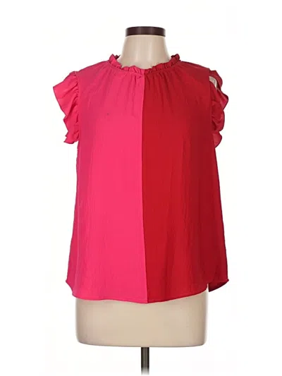 Pre-owned Ces Femme Short Sleeve Blouse In Red