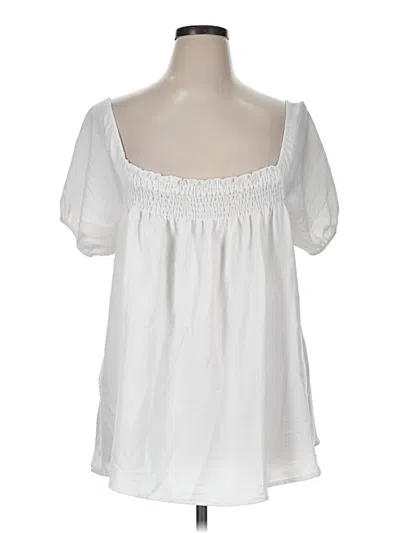 Pre-owned Ces Femme Short Sleeve Blouse In White