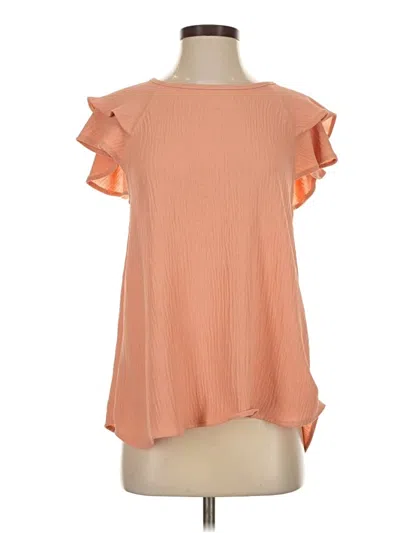 Pre-owned Ces Femme Short Sleeve Top Orange Cold Shoulder Neckline Tops