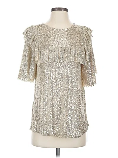 Pre-owned Ces Femme Short Sleeve Top Silver Cold Shoulder Neckline Tops