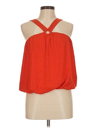 Pre-owned Ces Femme Tank Top Orange Halter Neckline Tops